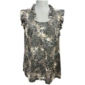 Converse “one star” blouse! Dark floral print. Size XL